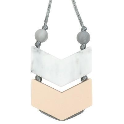 Itzy Ritzy Double Chevron Teething Pendant - Marble